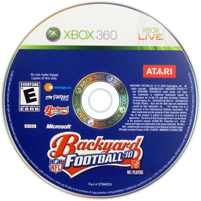 Backyard Football '10 back cover for Xbox 360